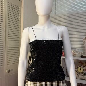 Cassidy black sequin  spaghettis strap tub blouse size M